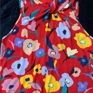 Floral Sleeveless Blouse - Red Multicolor